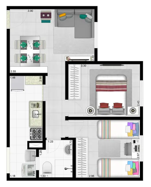 Foto 1 de Apartamento com 2 quartos à venda, 45m2 em Jardim Petrópolis, Cotia - SP