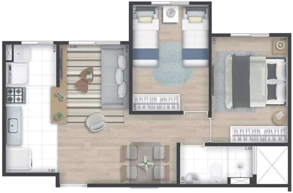 Foto 12 de Apartamento com 2 quartos à venda, 42m2 em Vila Perracini, Poa - SP