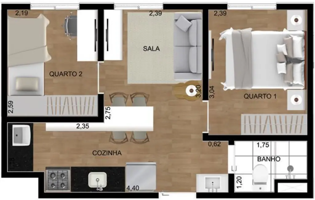 Foto 8 de Apartamento com 2 quartos à venda, 34m2 em Vila Rosália, Guarulhos - SP