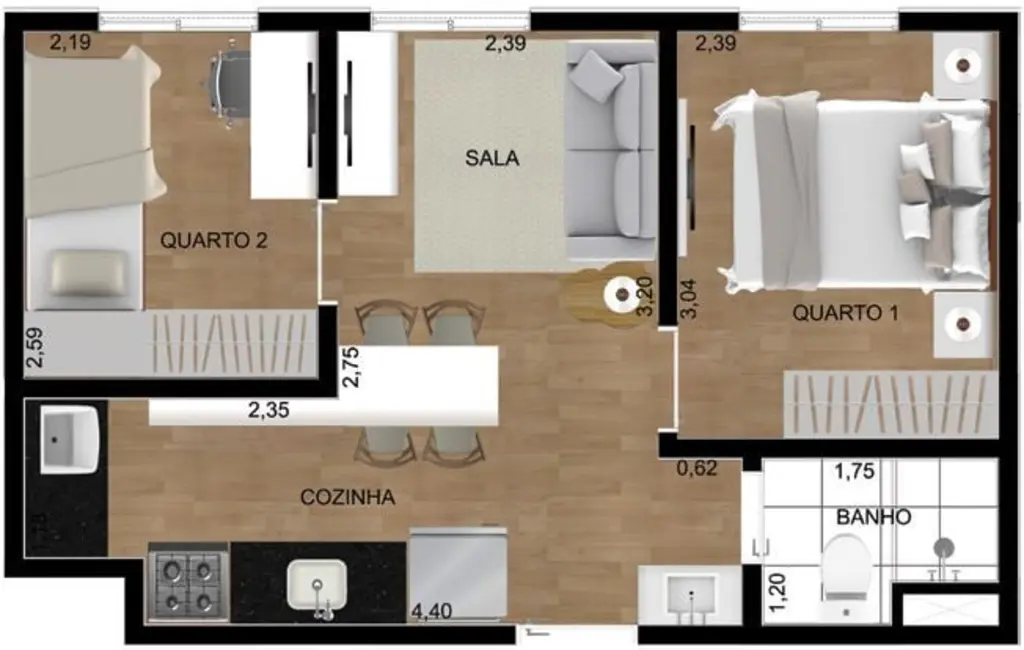 Foto 8 de Apartamento com 2 quartos à venda, 41m2 em Vila Rosália, Guarulhos - SP