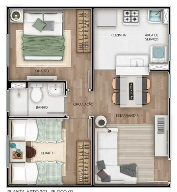 Foto 9 de Apartamento com 2 quartos à venda, 39m2 em Jardim Europa, Suzano - SP