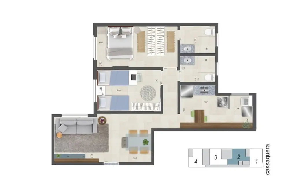 Foto 4 de Apartamento com 2 quartos à venda, 91m2 em Barcelona, Sao Caetano Do Sul - SP