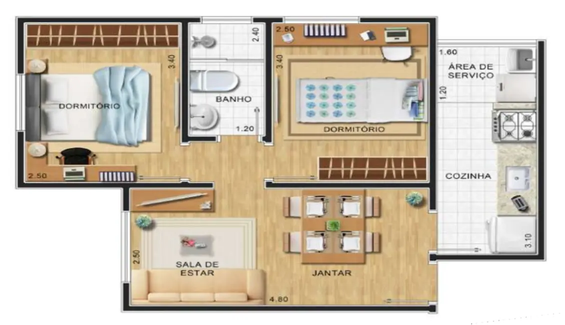 Apartamento com 1 quarto à venda, 38m2 em Jardim Maria Rosa, Taboao Da Serra - SP - imagem 9 Foto 9 de Apartamento com 1 quarto à venda, 38m2 em Jardim Maria Rosa, Taboao Da Serra - SP