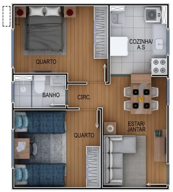 Apartamento com 2 quartos à venda, 44m2 em Vila Perracini, Poa - SP - imagem 9 Foto 9 de Apartamento com 2 quartos à venda, 44m2 em Vila Perracini, Poa - SP