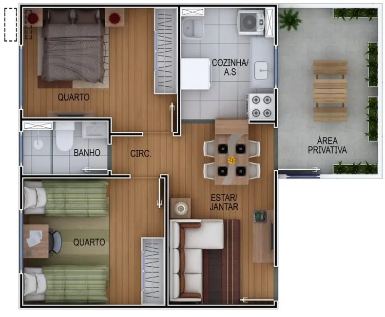 Foto 10 de Apartamento com 2 quartos à venda, 44m2 em Vila Perracini, Poa - SP