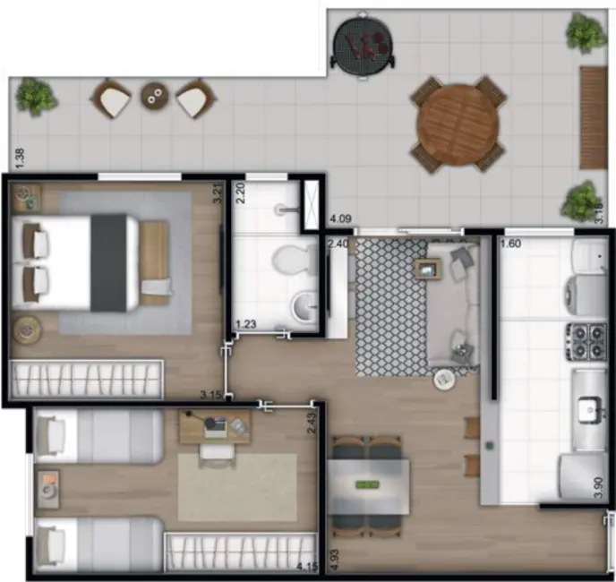 Foto 14 de Apartamento com 2 quartos à venda, 47m2 em Vila Monteiro, Poa - SP