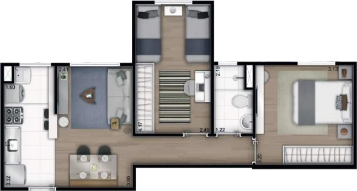 Foto 11 de Apartamento com 2 quartos à venda, 47m2 em Vila Monteiro, Poa - SP