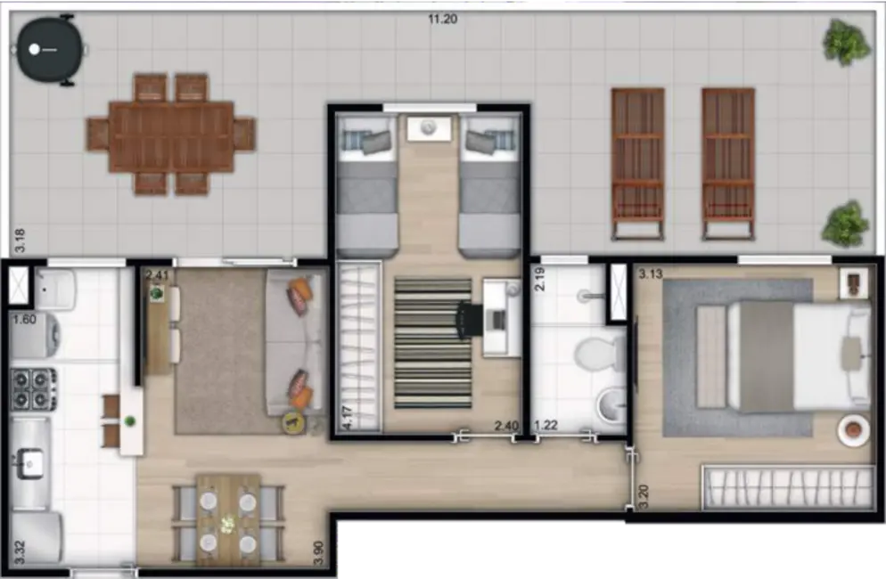 Foto 15 de Apartamento com 2 quartos à venda, 47m2 em Vila Monteiro, Poa - SP