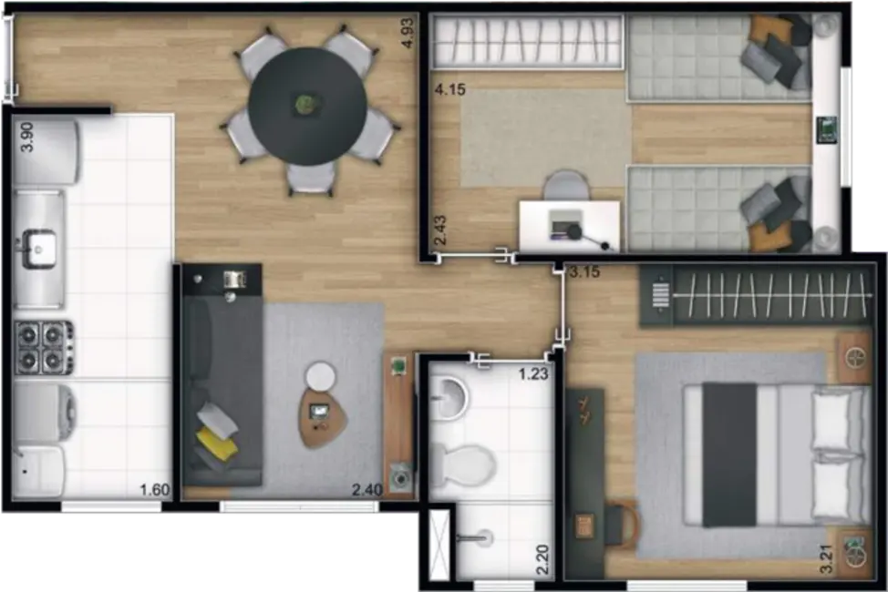 Foto 12 de Apartamento com 2 quartos à venda, 47m2 em Vila Monteiro, Poa - SP