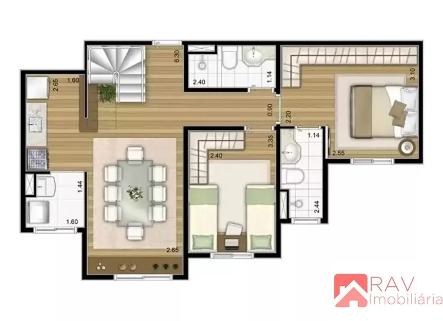 Foto 9 de Apartamento com 2 quartos à venda, 57m2 em Jardim Torres São José, Jundiai - SP