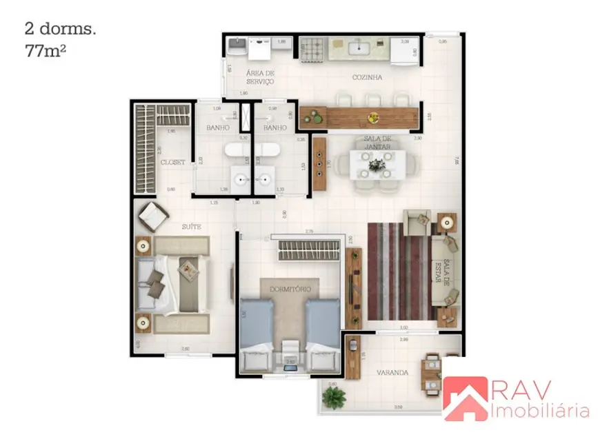 Foto 6 de Apartamento com 3 quartos à venda, 90m2 em Jundiai - SP