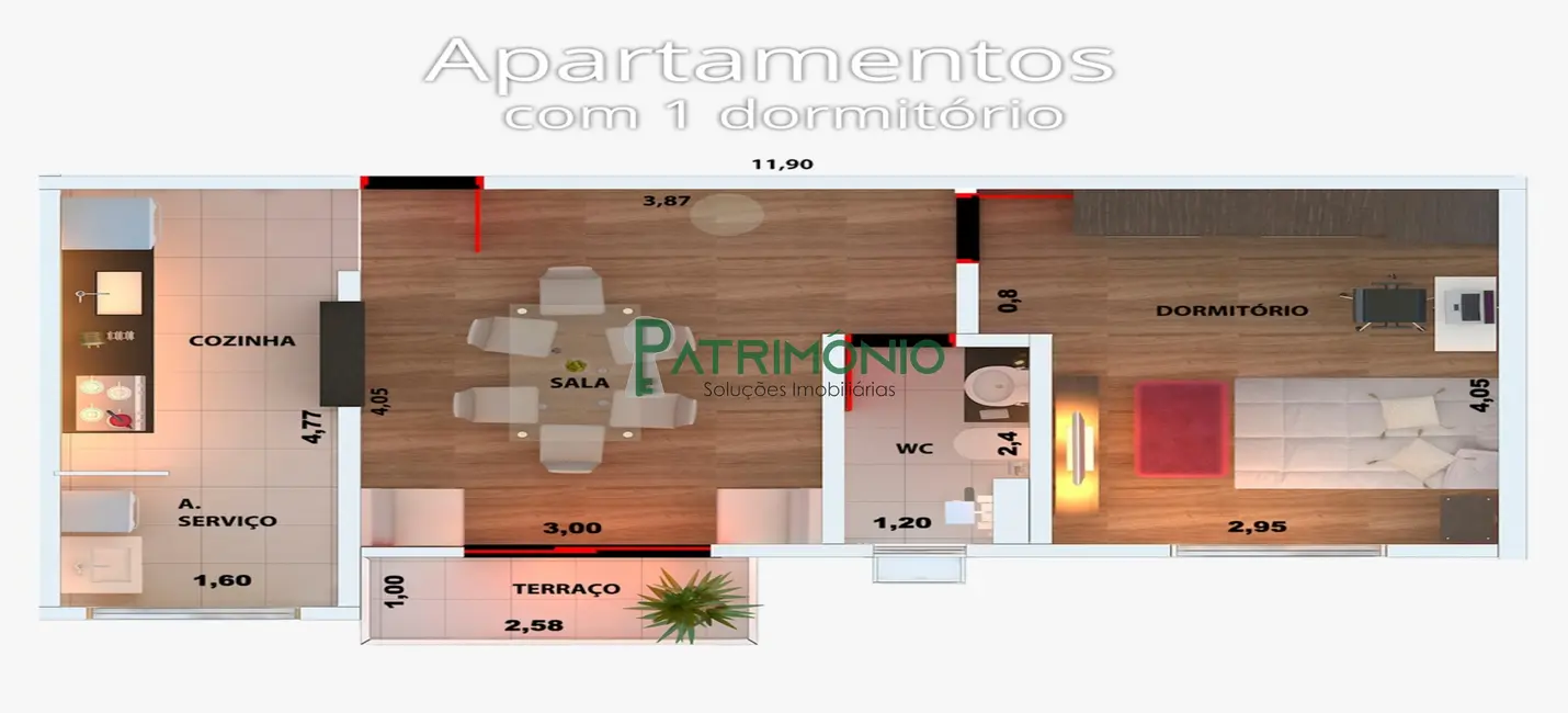 Foto 2 de Apartamento com 2 quartos à venda, 55m2 em Jaguariuna - SP