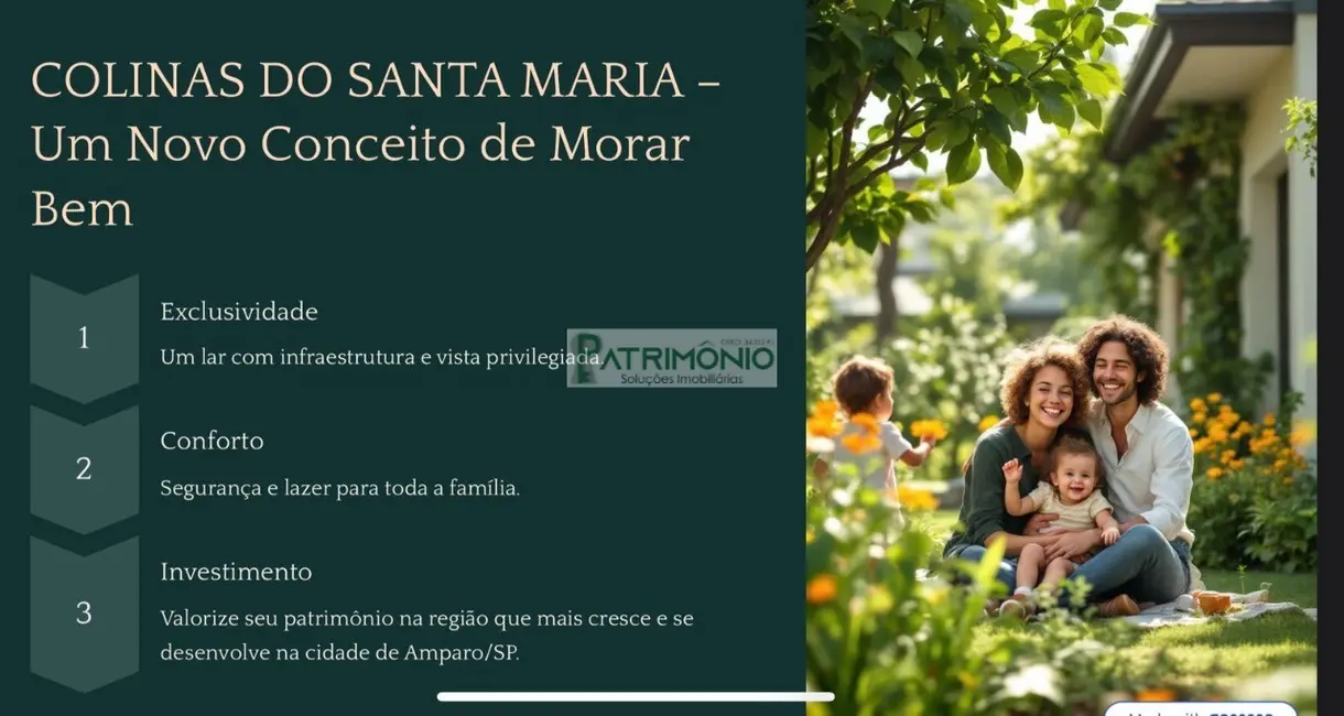 Foto 2 de Terreno / Lote à venda, 158m2 em Residencial Santa Maria Amparo, Amparo - SP