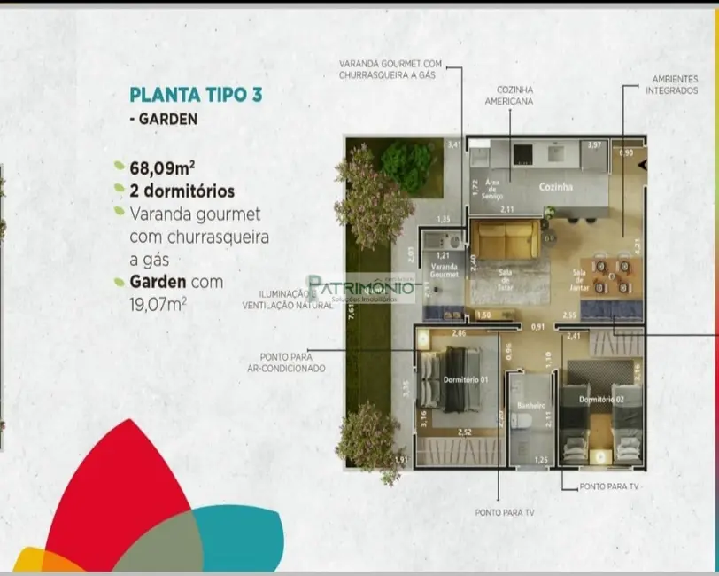 Foto 3 de Apartamento com 2 quartos à venda, 49m2 em Jaguariuna - SP