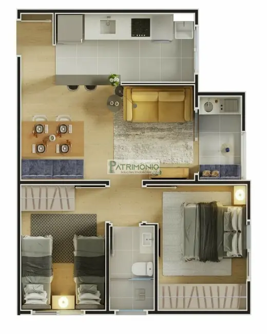Foto 6 de Apartamento com 2 quartos à venda, 49m2 em Jaguariuna - SP