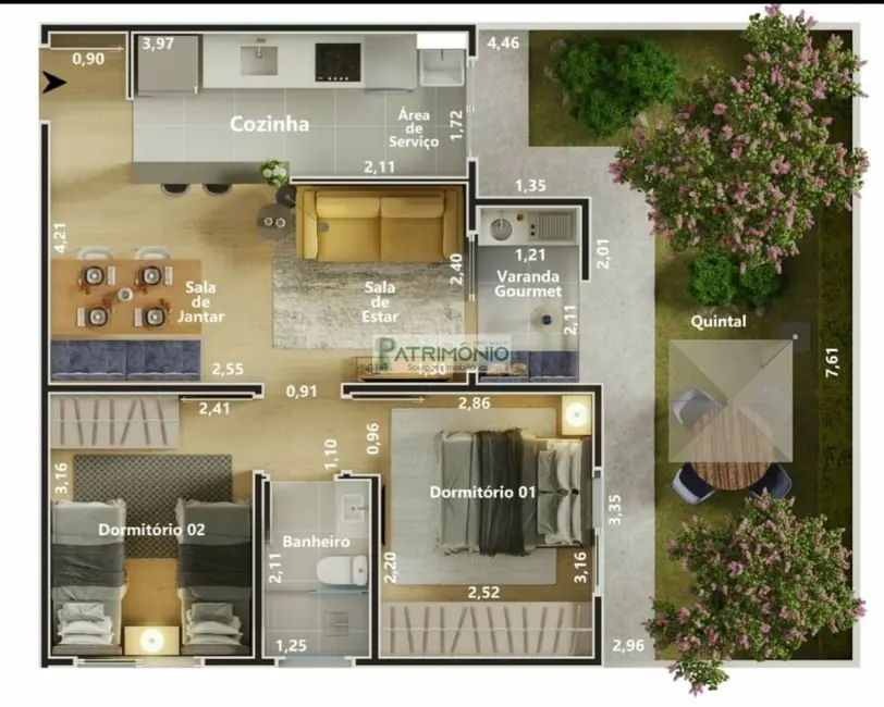 Foto 9 de Apartamento com 2 quartos à venda, 49m2 em Jaguariuna - SP
