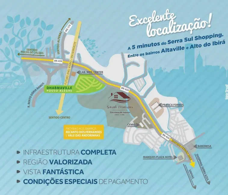 Foto 3 de Terreno / Lote à venda, 300m2 em Pousada do Sol, Pouso Alegre - MG