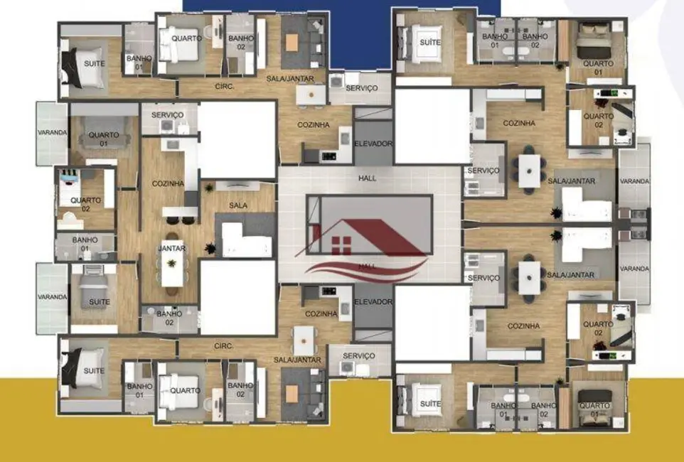 Foto 3 de Apartamento com 2 quartos à venda, 68m2 em São Carlos, Pouso Alegre - MG