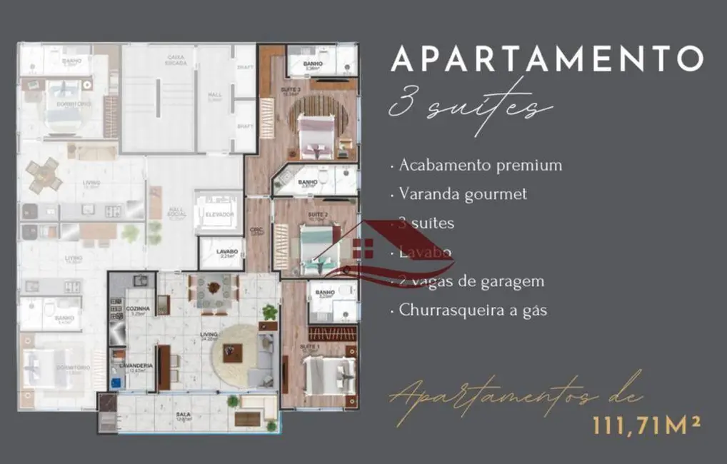 Foto 4 de Apartamento com 3 quartos à venda, 111m2 em Primavera, Pouso Alegre - MG