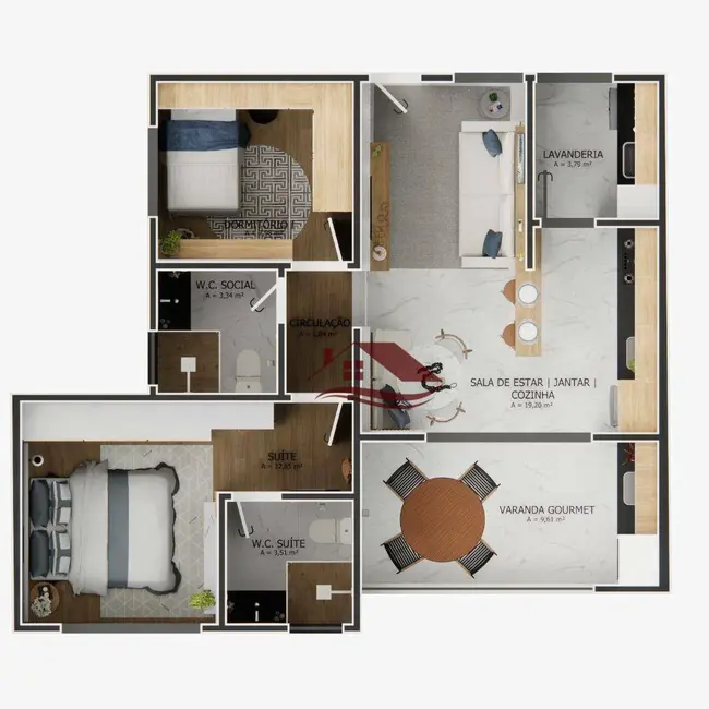 Foto 2 de Apartamento com 2 quartos à venda, 70m2 em Recanto dos Barreiros, Pouso Alegre - MG
