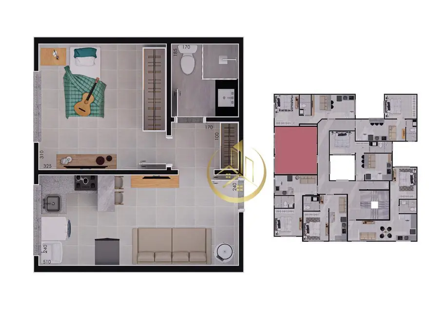 Apartamento com 1 quarto à venda, 32m2 em Boa Vista, Pouso Alegre - MG - imagem 8 Foto 8 de Apartamento com 1 quarto à venda, 32m2 em Boa Vista, Pouso Alegre - MG
