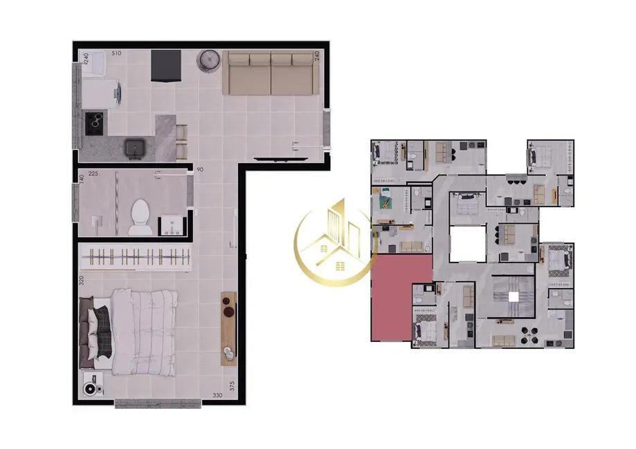 Apartamento com 1 quarto à venda, 32m2 em Boa Vista, Pouso Alegre - MG - imagem 7 Foto 7 de Apartamento com 1 quarto à venda, 32m2 em Boa Vista, Pouso Alegre - MG
