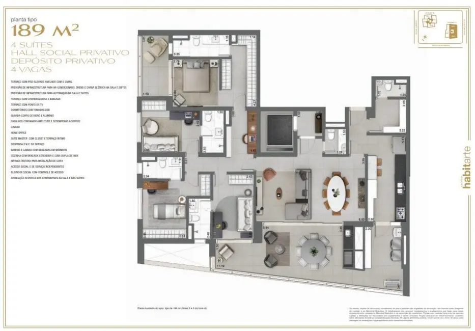 Foto 5 de Apartamento com 4 quartos à venda, 189m2 em Brooklin Paulista, São Paulo - SP