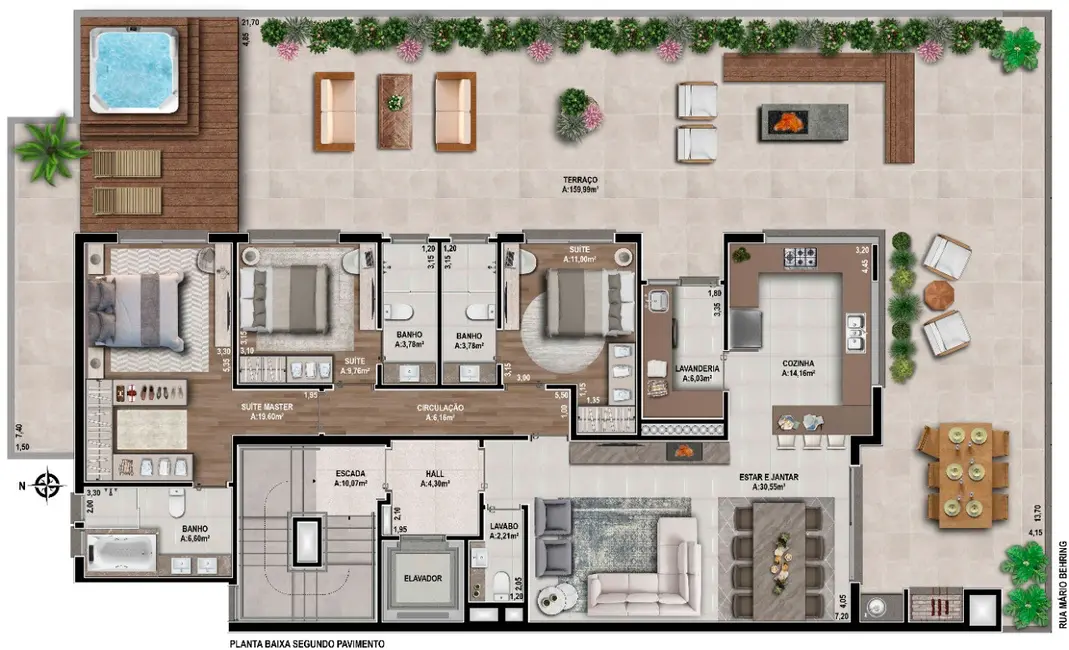 Apartamento com 3 quartos à venda, 156m2 em Jardim América, Caxias Do Sul - RS - imagem 8 Foto 8 de Apartamento com 3 quartos à venda, 156m2 em Jardim América, Caxias Do Sul - RS