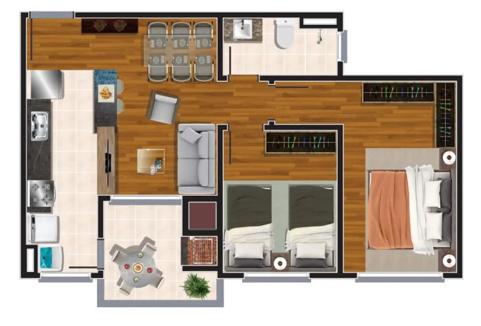 Apartamento com 2 quartos à venda, 51m2 em São Leopoldo, Caxias Do Sul - RS - imagem 7 Foto 7 de Apartamento com 2 quartos à venda, 51m2 em São Leopoldo, Caxias Do Sul - RS