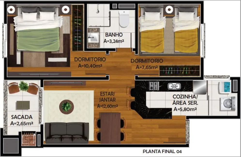 Apartamento com 2 quartos à venda, 51m2 em Esplanada, Caxias Do Sul - RS - imagem 5 Foto 5 de Apartamento com 2 quartos à venda, 51m2 em Esplanada, Caxias Do Sul - RS