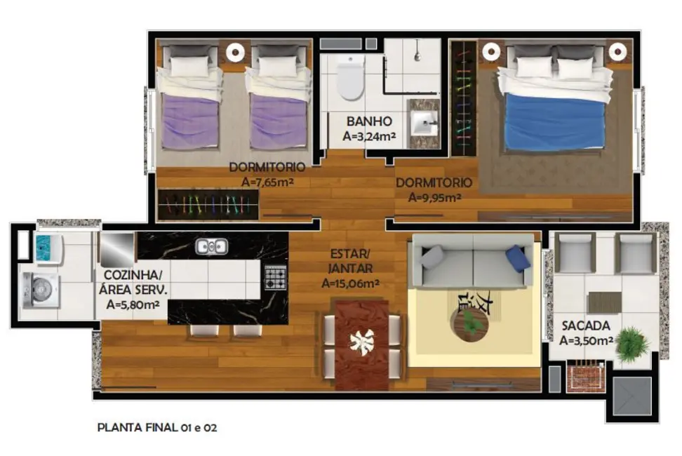 Apartamento com 2 quartos à venda, 51m2 em Esplanada, Caxias Do Sul - RS - imagem 3 Foto 3 de Apartamento com 2 quartos à venda, 51m2 em Esplanada, Caxias Do Sul - RS