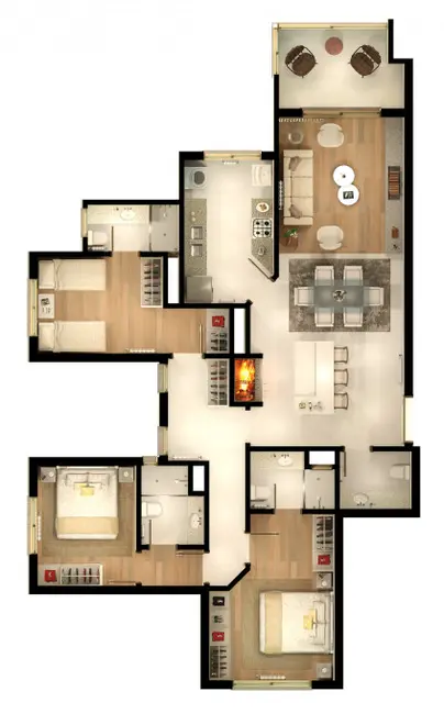 Apartamento com 3 quartos à venda, 135m2 em Centro, Gramado - RS - imagem 4 Foto 4 de Apartamento com 3 quartos à venda, 135m2 em Centro, Gramado - RS