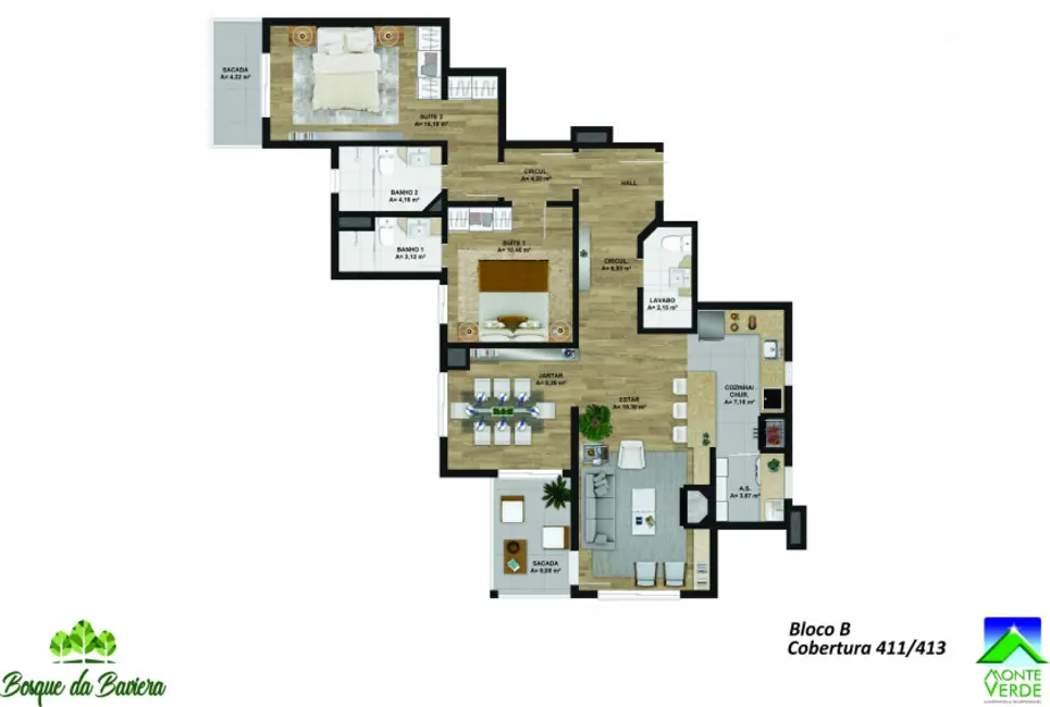 Apartamento com 1 quarto à venda, 50m2 em Gramado - RS - imagem 6 Foto 6 de Apartamento com 1 quarto à venda, 50m2 em Gramado - RS