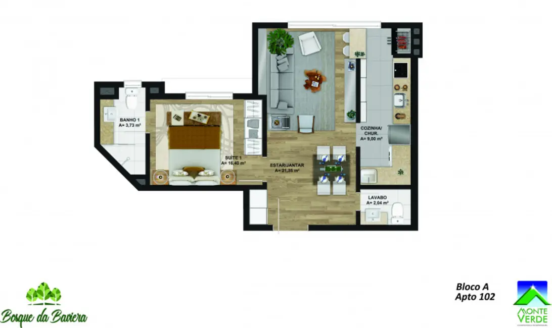 Foto 2 de Apartamento com 1 quarto à venda, 50m2 em Gramado - RS