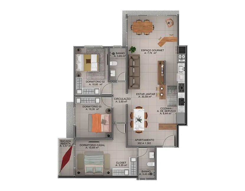 Foto 8 de Cobertura com 4 quartos à venda, 121m2 em Arroio Do Sal - RS