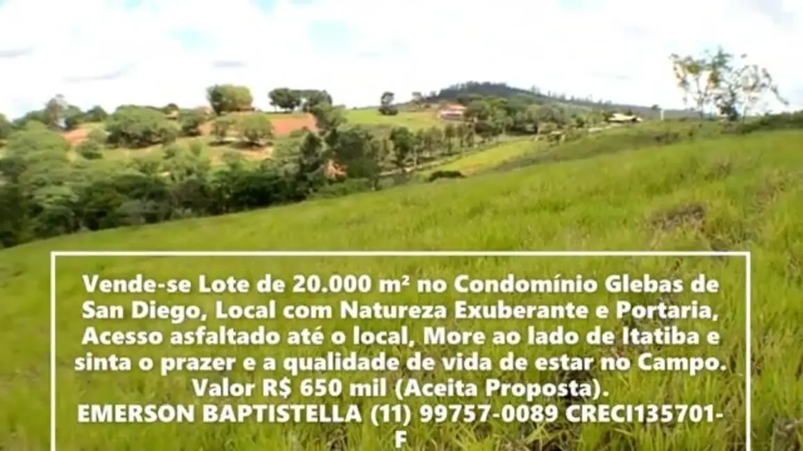 Foto 5 de Terreno / Lote à venda, 20000m2 em Sítio da Moenda, Itatiba - SP