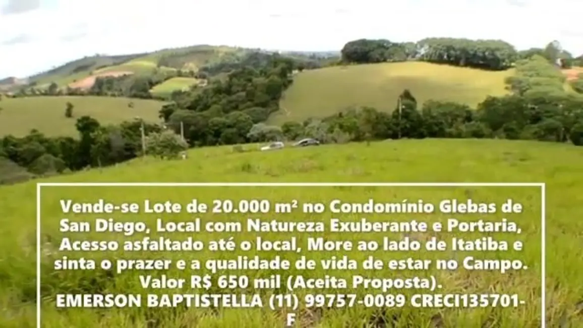 Foto 2 de Terreno / Lote à venda, 20000m2 em Sítio da Moenda, Itatiba - SP