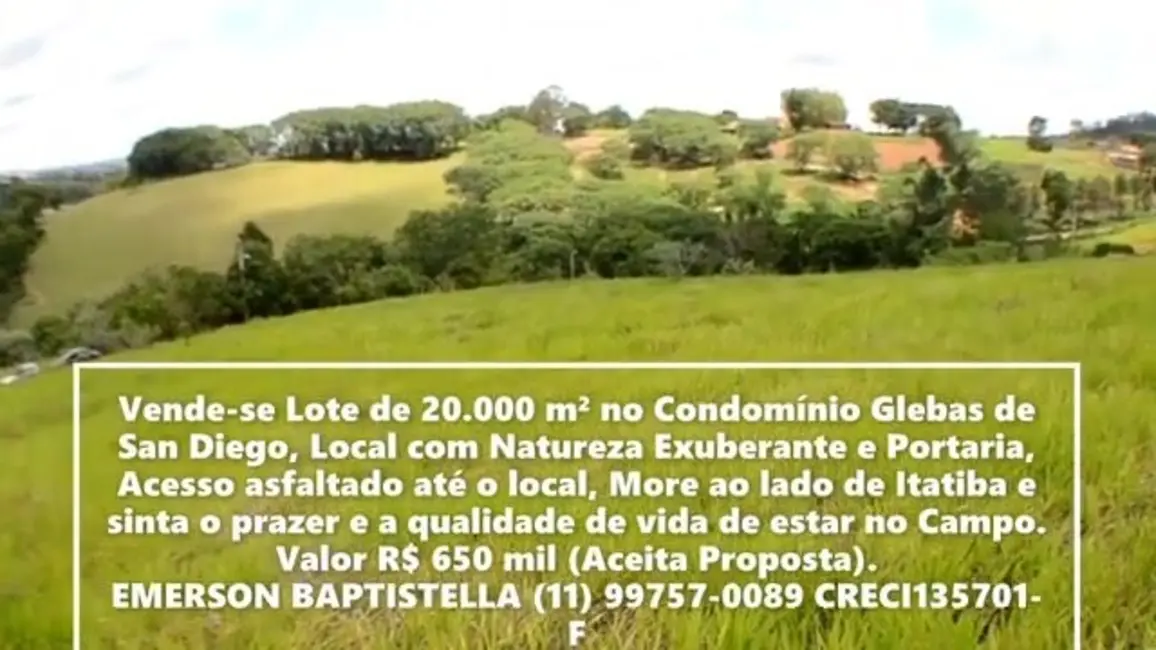 Foto 3 de Terreno / Lote à venda, 20000m2 em Sítio da Moenda, Itatiba - SP