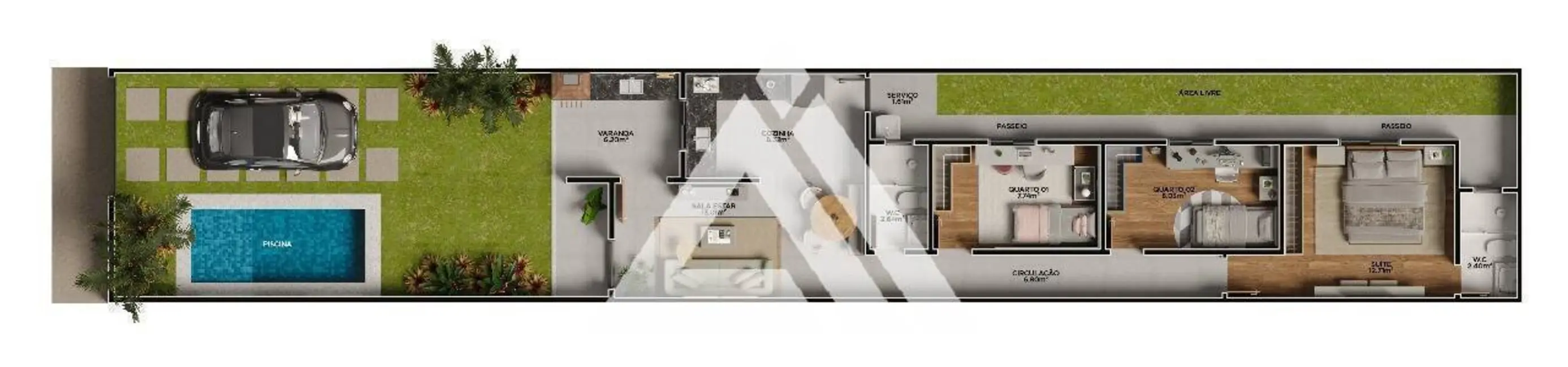 Casa com 3 quartos à venda e para alugar, 85m2 em Feira De Santana - BA - imagem 9 Foto 9 de Casa com 3 quartos à venda e para alugar, 85m2 em Feira De Santana - BA