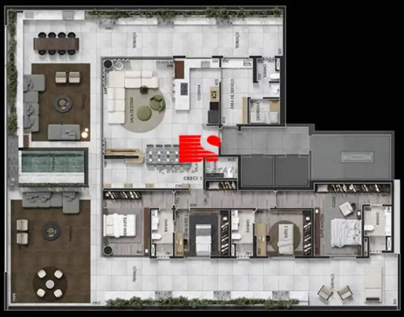 Foto 5 de Apartamento com 4 quartos à venda, 254m2 em Funcionários, Belo Horizonte - MG