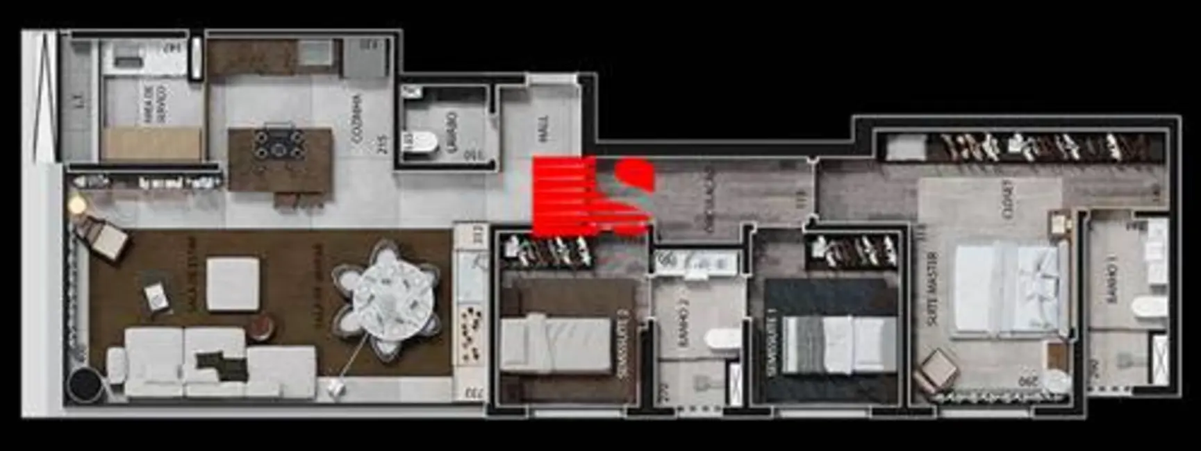 Foto 2 de Apartamento com 4 quartos à venda, 254m2 em Funcionários, Belo Horizonte - MG