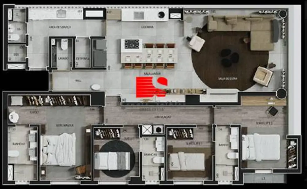 Foto 3 de Apartamento com 4 quartos à venda, 254m2 em Funcionários, Belo Horizonte - MG