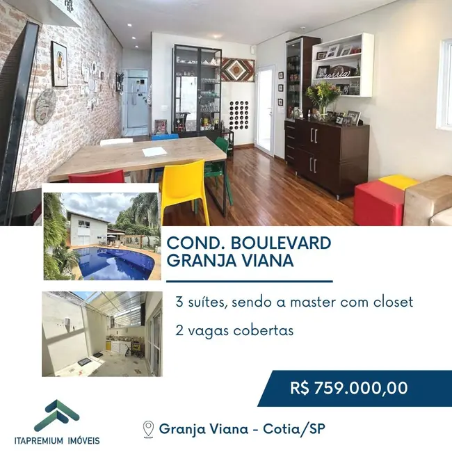 Foto 1 de Casa de Condomínio com 3 quartos à venda, 138m2 em Granja Viana, Cotia - SP