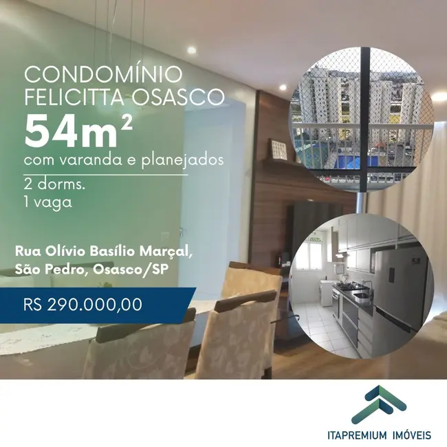 Foto 1 de Apartamento com 2 quartos à venda, 54m2 em São Pedro, Osasco - SP