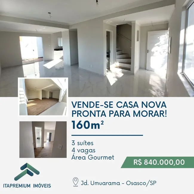 Foto 1 de Casa com 3 quartos à venda, 160m2 em Umuarama, Osasco - SP