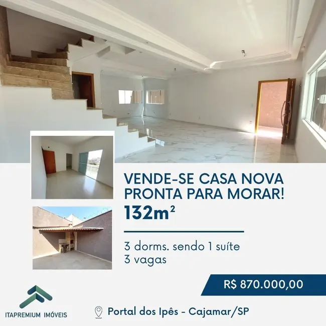 Foto 1 de Casa com 3 quartos à venda, 132m2 em Cajamar - SP