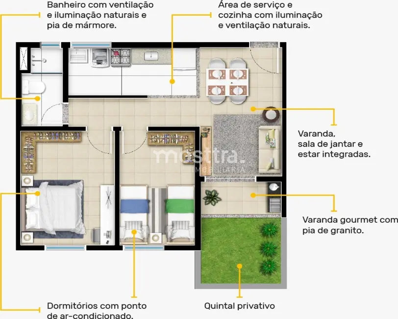 Foto 3 de Apartamento com 2 quartos à venda, 50m2 em Jardim Residencial Veneza, Indaiatuba - SP