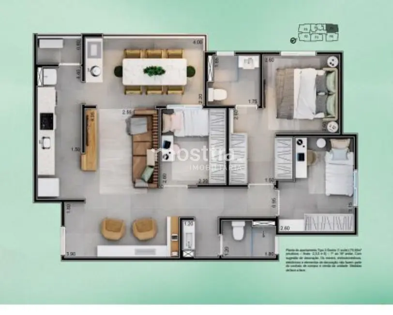 Foto 5 de Apartamento com 3 quartos à venda, 75m2 em Buru, Salto - SP