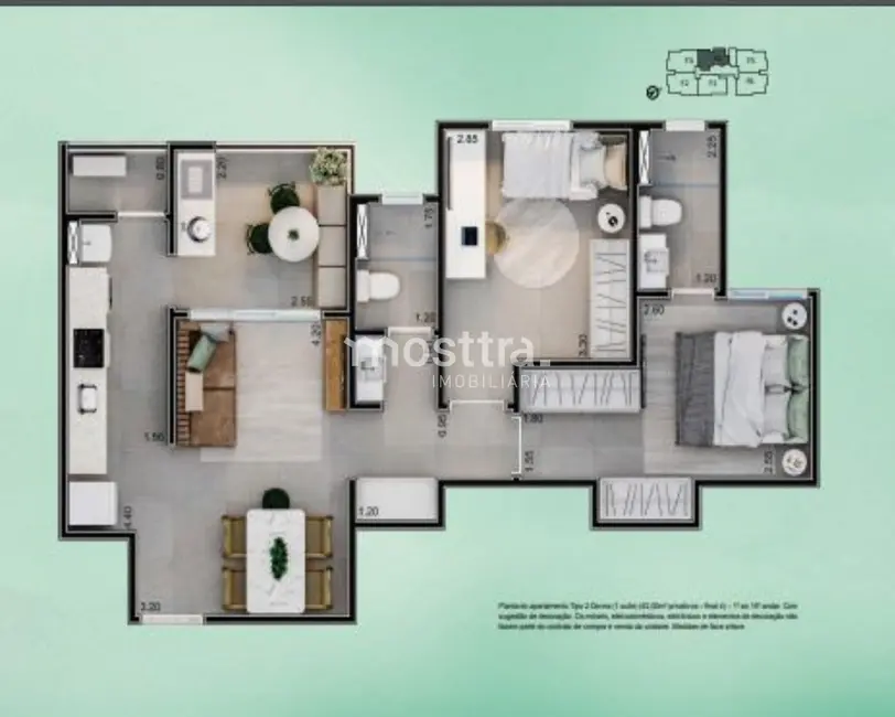 Foto 3 de Apartamento com 3 quartos à venda, 75m2 em Buru, Salto - SP