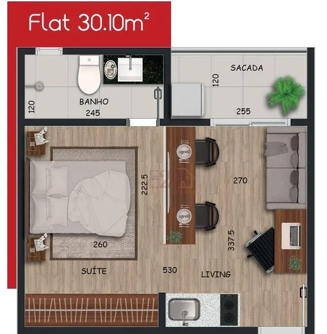 Loft / Flat com 1 quarto à venda, 62m2 em Residencial Tocantins, Rio Verde - GO - imagem 4 Foto 4 de Loft / Flat com 1 quarto à venda, 62m2 em Residencial Tocantins, Rio Verde - GO